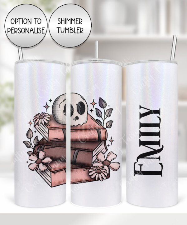 19957 skull books gothic personalised tumbler 3