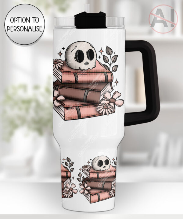 19959 skull books gothic personalised large tumbler 1