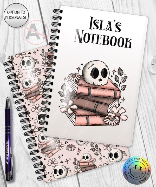 19960 skull books gothic personalised notebooks 1