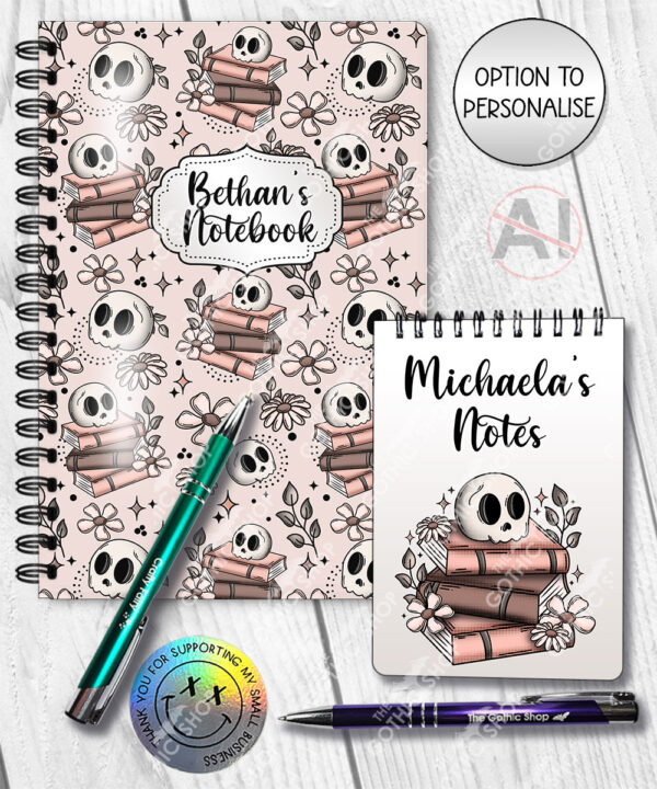 19960 skull books gothic personalised notebooks 2