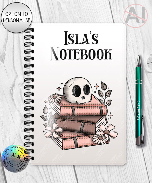 19960 skull books gothic personalised notebooks 4