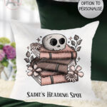 19961 skull books gothic personalised cushion 1
