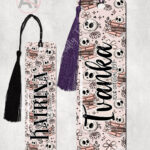 19963 skull books gothic personalised bookmark 1