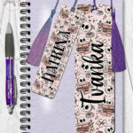 19963 skull books gothic personalised bookmark 2