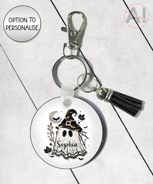 19971 personalised witchy ghost keyring 1