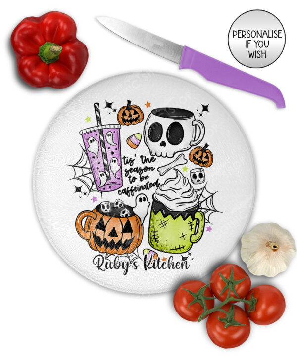 19980 caffeinated spooky season chopping board 2