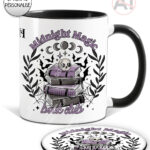 19983 book club skull gothic mug coaster