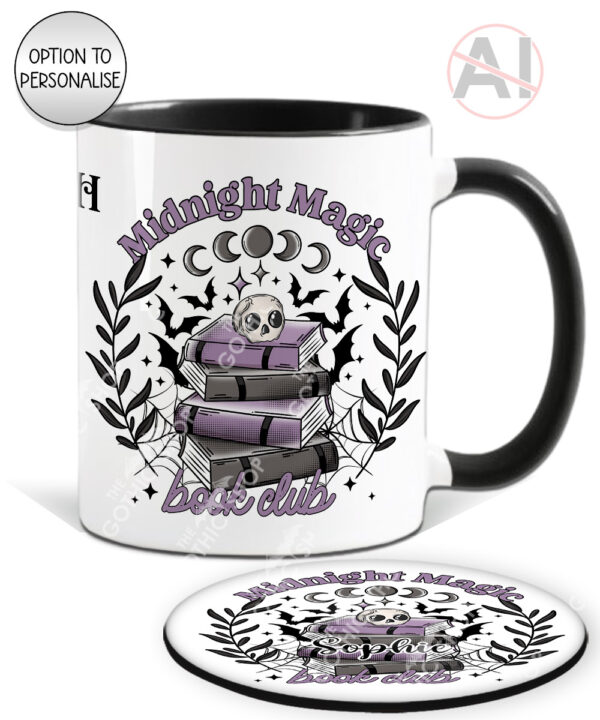 19983 book club skull gothic mug coaster