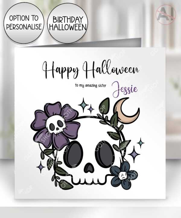 19992 flower skull gothic card 1
