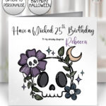 19992 flower skull gothic card halloween 1
