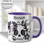 19993 flower skull gothic mug 1