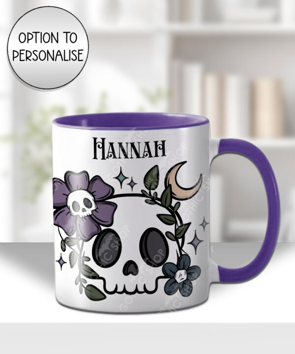 19993 flower skull gothic mug 1
