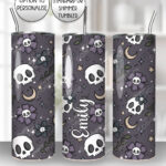 19994 flower skull gothic tumbler 1