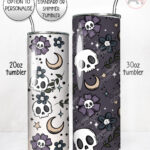 19994 flower skull gothic tumbler 2