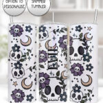 19994 flower skull gothic tumbler 3