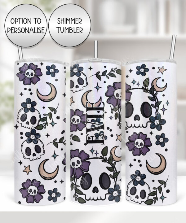 19994 flower skull gothic tumbler 3