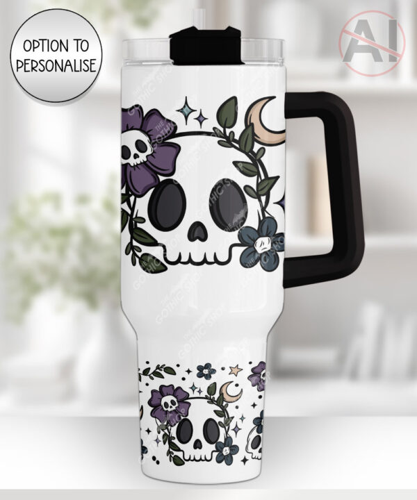 19996 flower skull gothic large tumbler 1