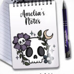 19997 flower skull gothic notebook 1