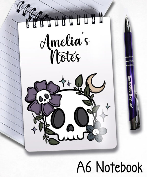 19997 flower skull gothic notebook 1
