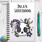 19997 flower skull gothic notebook 3