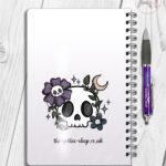 19997 flower skull gothic notebook 5