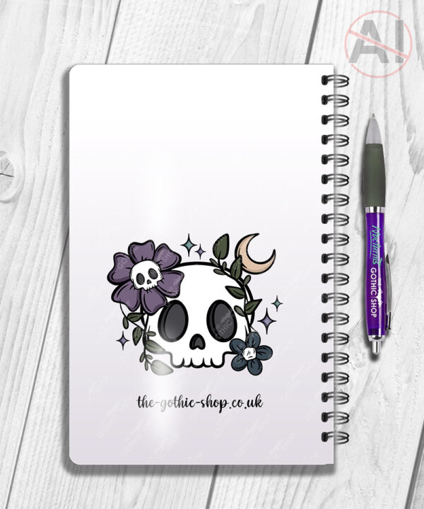 19997 flower skull gothic notebook 5