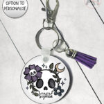 19999 flower skull gothic keyring 1