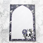 moody floral skull purple gothic a5 notepad