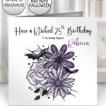 20002 personalised purple flowers bats gothic card 1