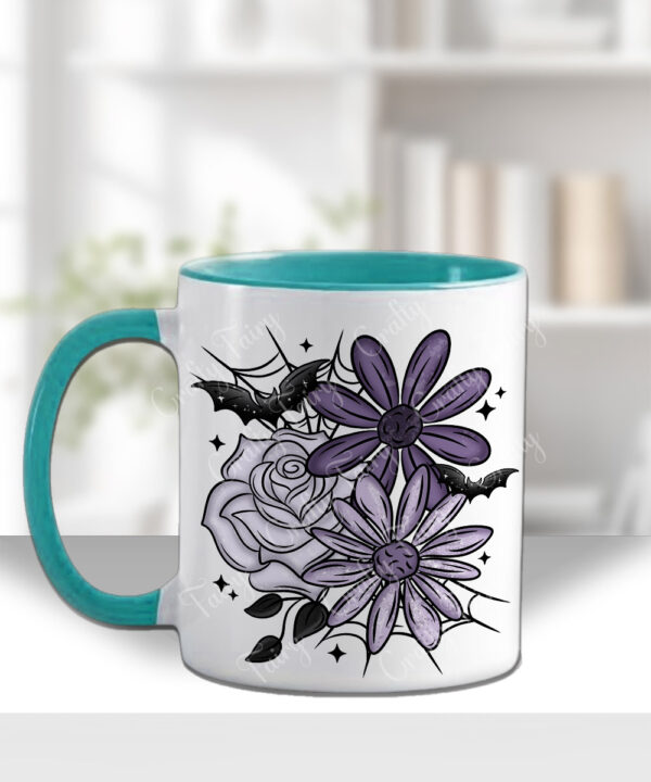 20003 personalised purple flowers bats gothic mug 3