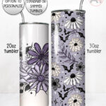 20004 personalised purple flowers bats gothic tumbler 2
