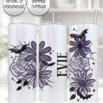 20004 personalised purple flowers bats gothic tumbler 3