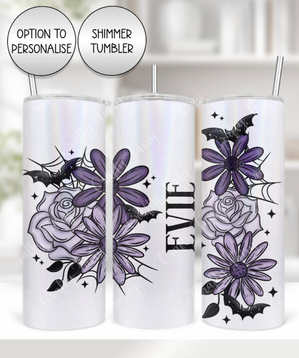 20004 personalised purple flowers bats gothic tumbler 3