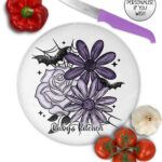 20007 personalised purple flowers bats gothic chopping board 2
