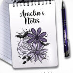 20008 personalised purple flowers bats gothic notebooks 2