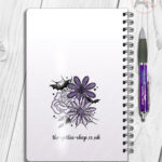 20008 personalised purple flowers bats gothic notebooks 5