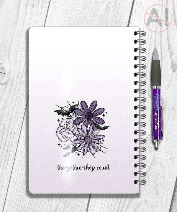 20008 personalised purple flowers bats gothic notebooks 5