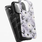 20013 purple flowers bats gothic phone case 1
