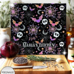 20031 colourful bats webs gothic chopping board 1