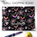 20031 colourful bats webs gothic chopping board 2