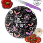 20031 colourful bats webs gothic chopping board 3