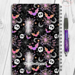 20032 colourful bats webs gothic notebook 2