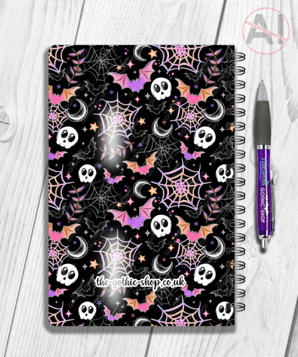 20032 colourful bats webs gothic notebook 2