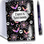 20032 colourful bats webs gothic notebook 3