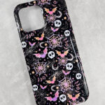 20033 colourful bats gothic phone case 3