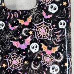 20033 colourful bats gothic phone case 4