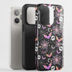 20033 colourful bats gothic phone case 6
