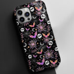 20033 colourful bats gothic phone case 7