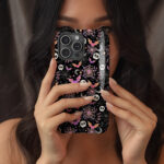 20033 colourful bats gothic phone case 8