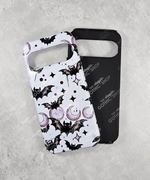 bats & purple moons gothic phone case for iphone samsung pixel